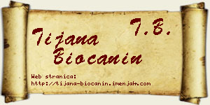 Tijana Biočanin vizit kartica